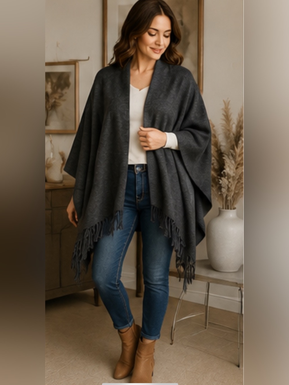 Style & Co Women’s Wrap with Fringe